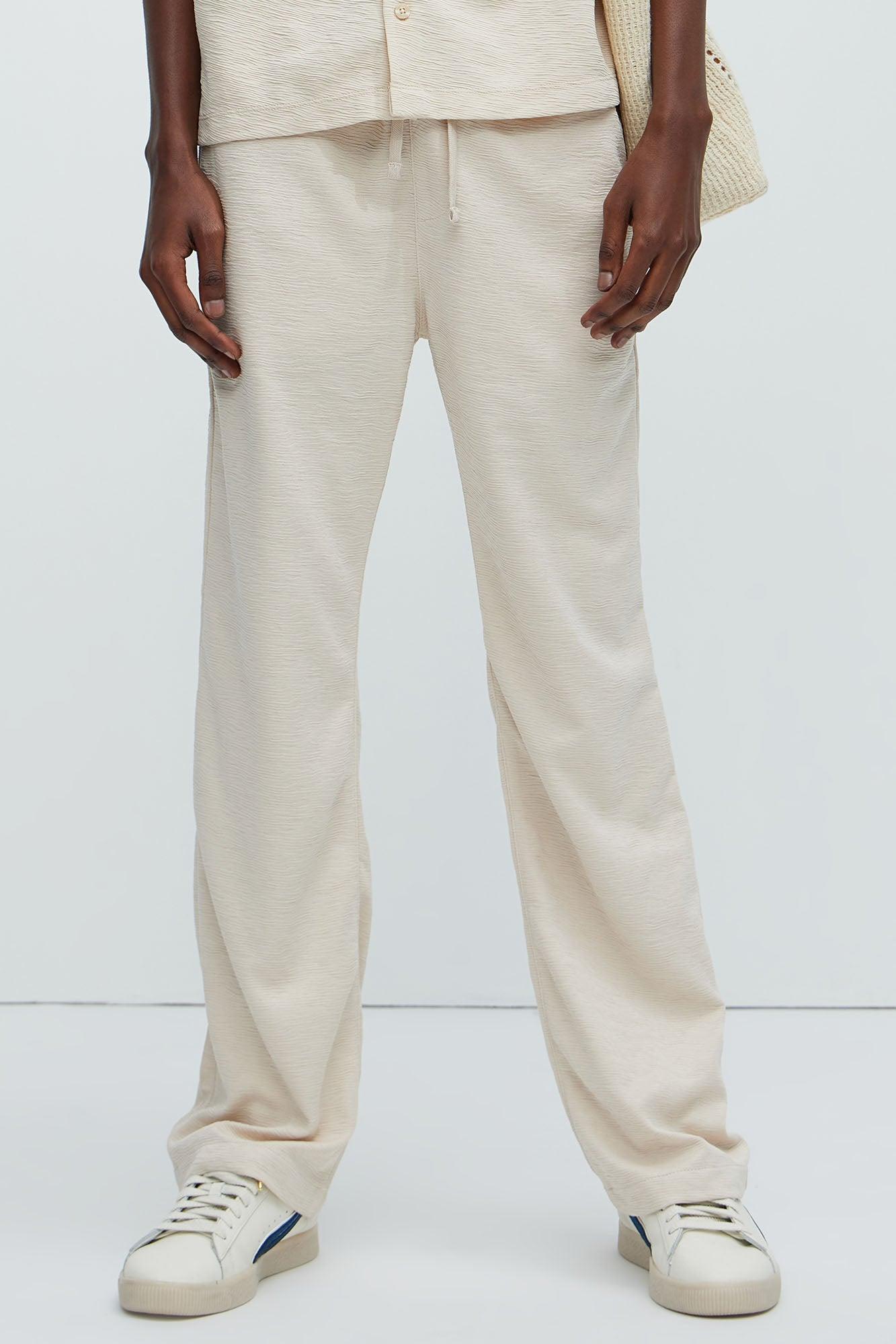 Blaze Textured Straight Pants - Cream product image