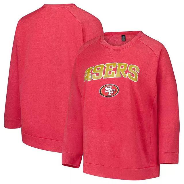 Womens Fanatics San Francisco 49ers Acid Wash Raglan Pullover Sweatshirt Product Image