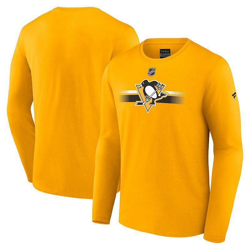 Mens Fanatics Branded Gold Pittsburgh Penguins Authentic Pro Secondary Replen Long Sleeve T-Shirt Product Image