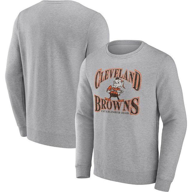 Mens Fanatics Heathered Gray Cleveland Browns Playability Pullover Sweatshirt Product Image