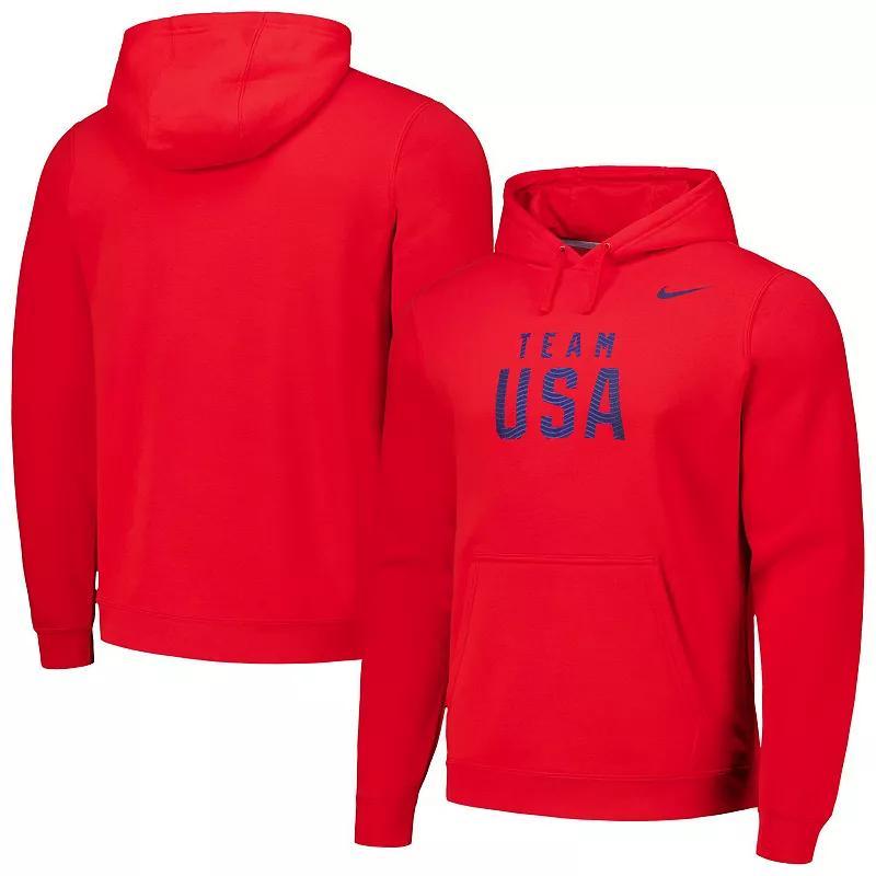 Mens Nike Red Team USA Club Fleece Pullover Hoodie Product Image