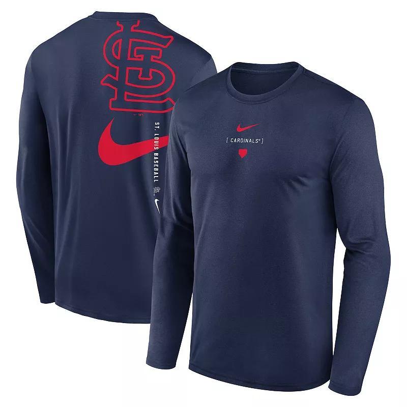 Mens Nike St. Louis Cardinals Large Swoosh Back Legend Performance T-Shirt Blue Product Image