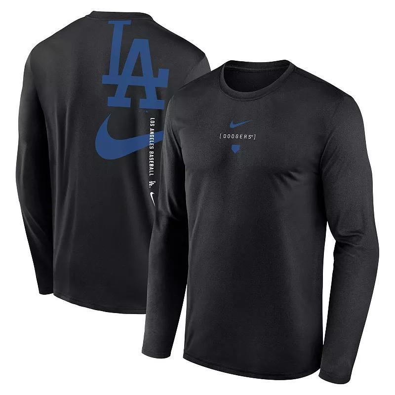 Mens Nike Los Angeles Dodgers Large Swoosh Back Legend Performance T-Shirt Product Image