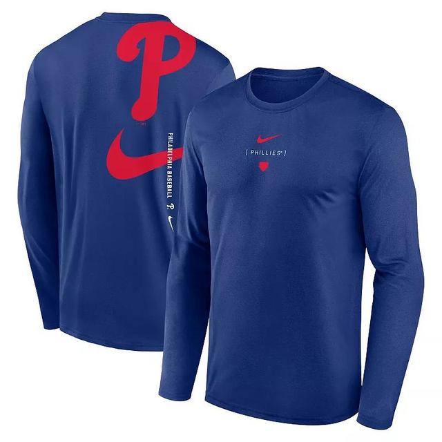 Mens Nike Royal Chicago Cubs Large Swoosh Back Legend Performance T-Shirt Product Image