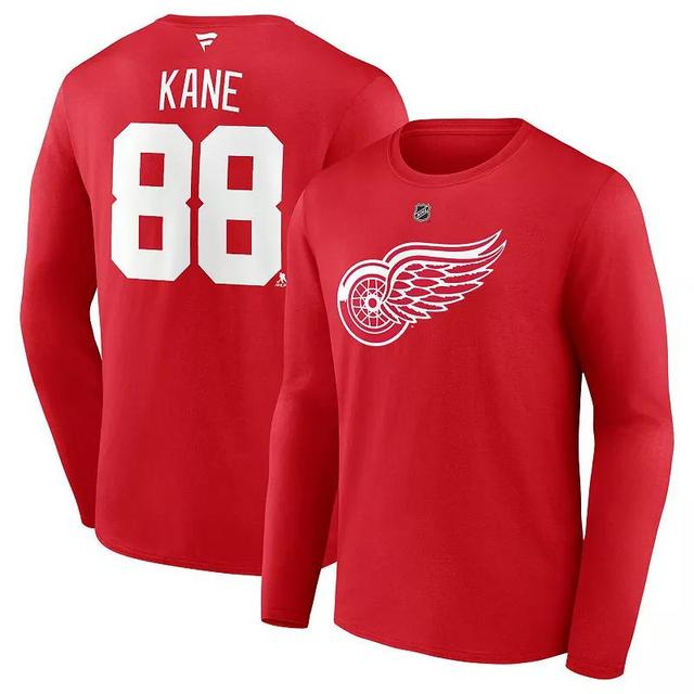 Mens Fanatics Branded Patrick Kane Detroit Wings Authentic Stack Name & Number Long Sleeve T-Shirt Product Image