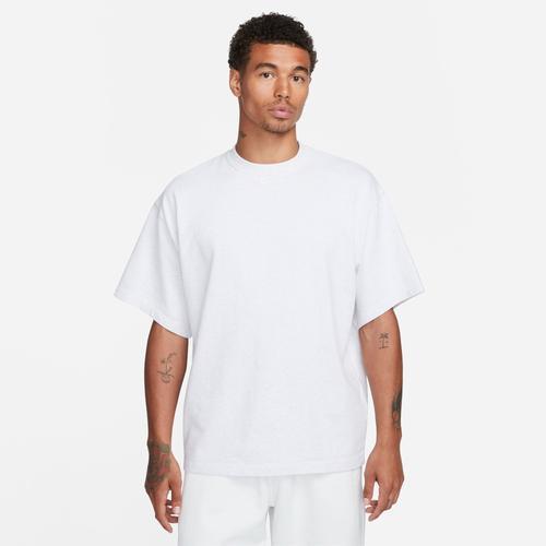 Nike Mens Nike Solo Swoosh Short Sleeve Heavyweight Top - Mens Birch Heather/White Product Image