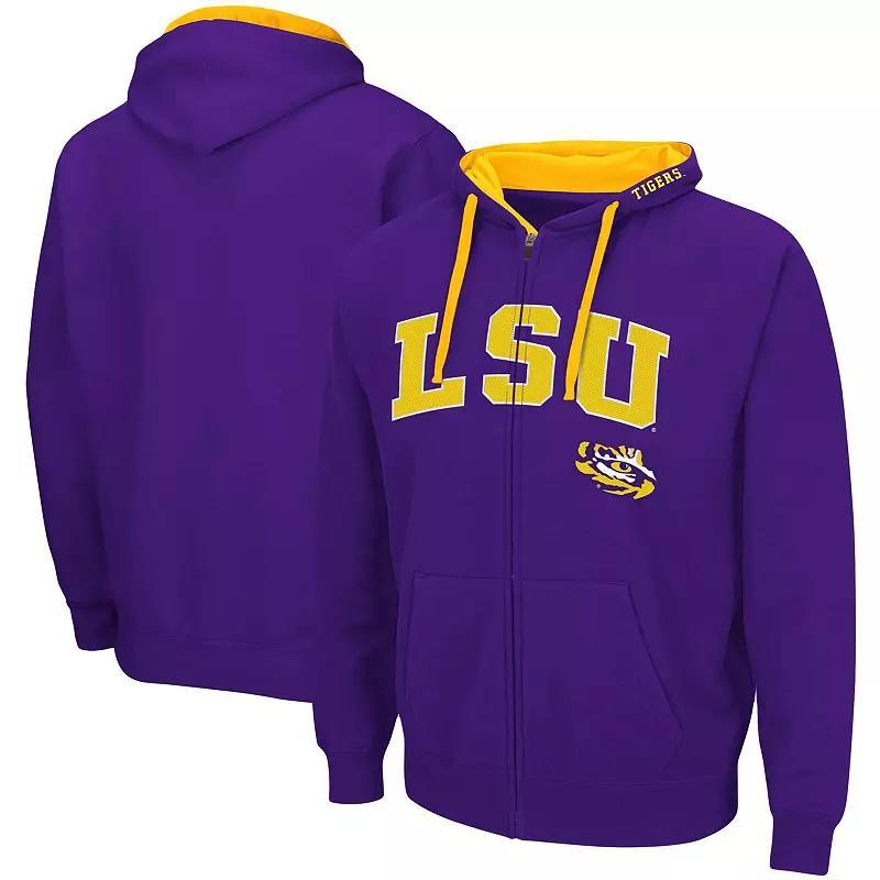 Mens Colosseum Purple Lsu Tigers Big and Tall Full-Zip Hoodie Product Image