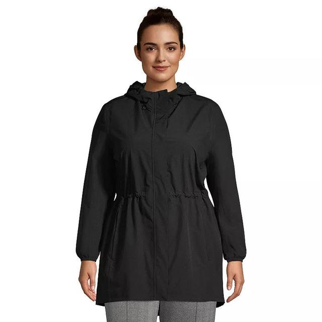 Plus Size Lands End Hooded Packable Raincoat, Womens Product Image