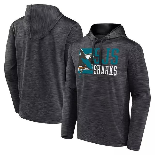 Mens Fanatics Charcoal San Jose Sharks Never Quit Pullover Hoodie Product Image