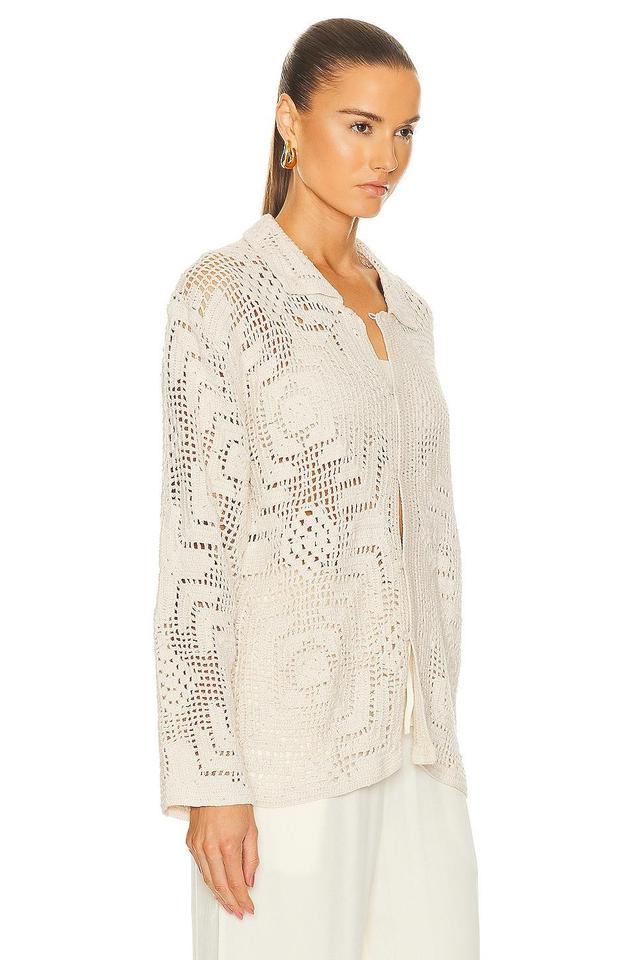 BODE Overdye Crochet Shirt Cream. (also in ). Product Image