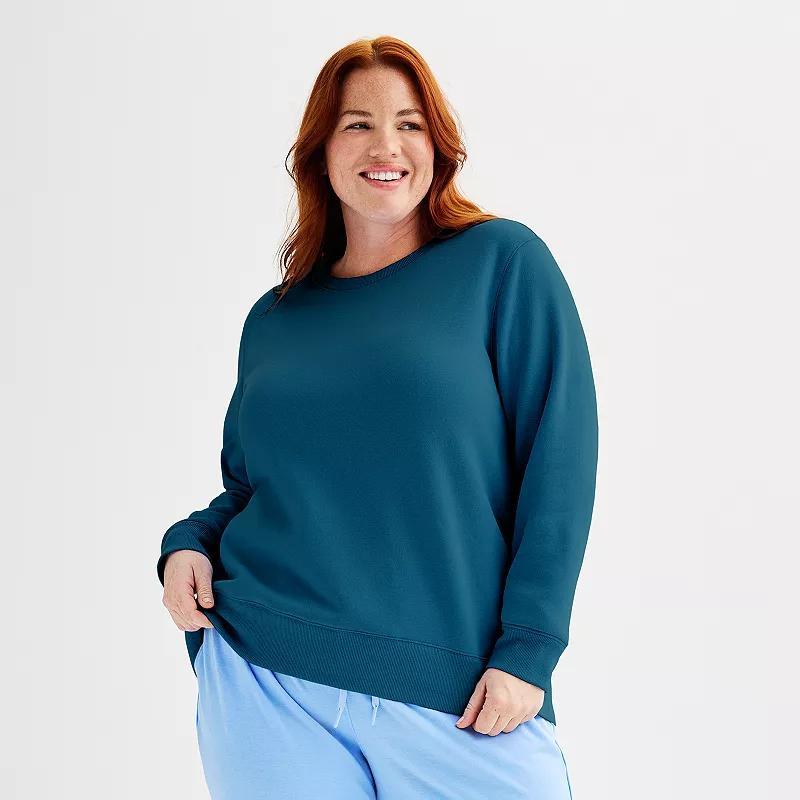 Plus Size Tek Gear Ultrasoft Fleece Crewneck Sweatshirt, Womens Product Image