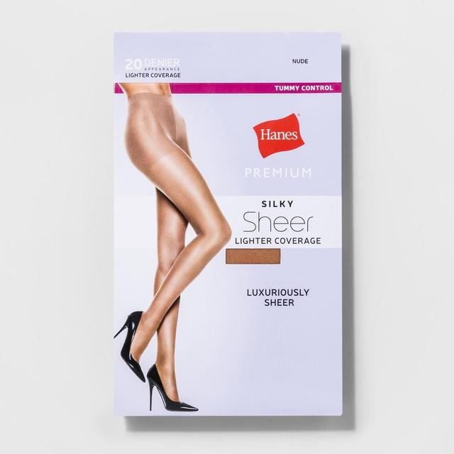 Hanes Premium Womens Silky Sheer Control Top Pantyhose - Nude XL Product Image