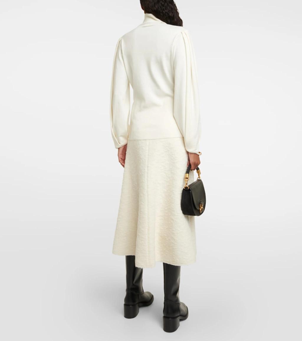 CHLOÉ Wool-blend Turtleneck Sweater In Iconic Milk Product Image