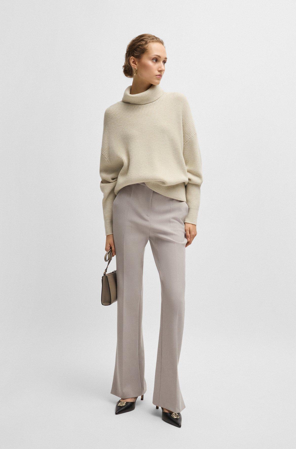 Ribbed rollneck sweater in wool Product Image