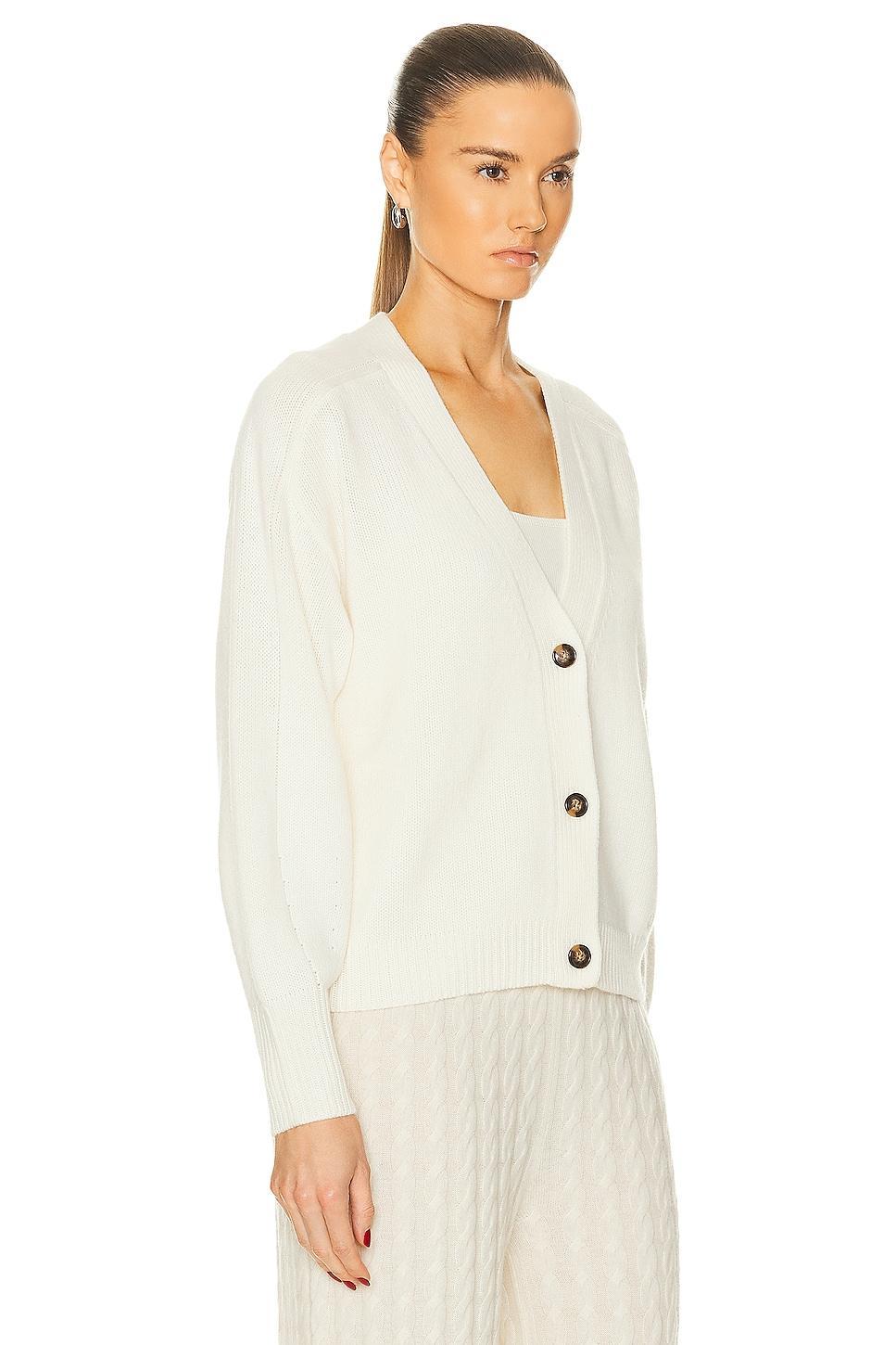 Loulou Studio Zanzibar Cardigan in Ivory - Ivory. Size XS (also in L, M, S). Product Image