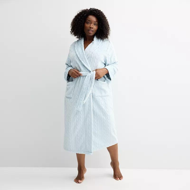 Plus Size Sonoma Goods For Life Long Plush Wrap Robe, Womens Product Image