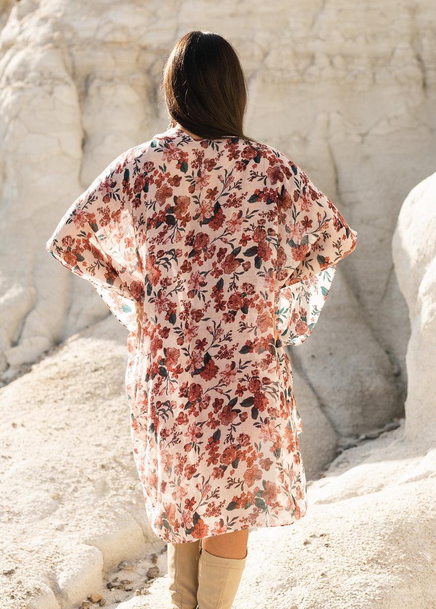 Women's Avalon Duster in Fall Floral Female Product Image