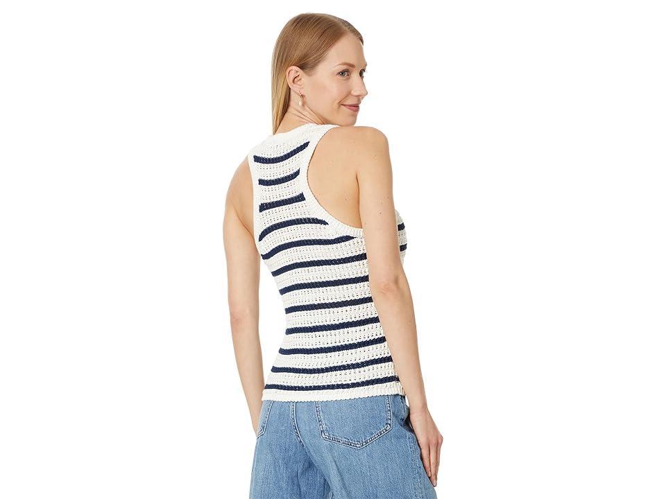 Madewell Crochet-Knit Crewneck Sweater Tank in Stripe (Bright Ivory Stripe) Women's Sweater Product Image