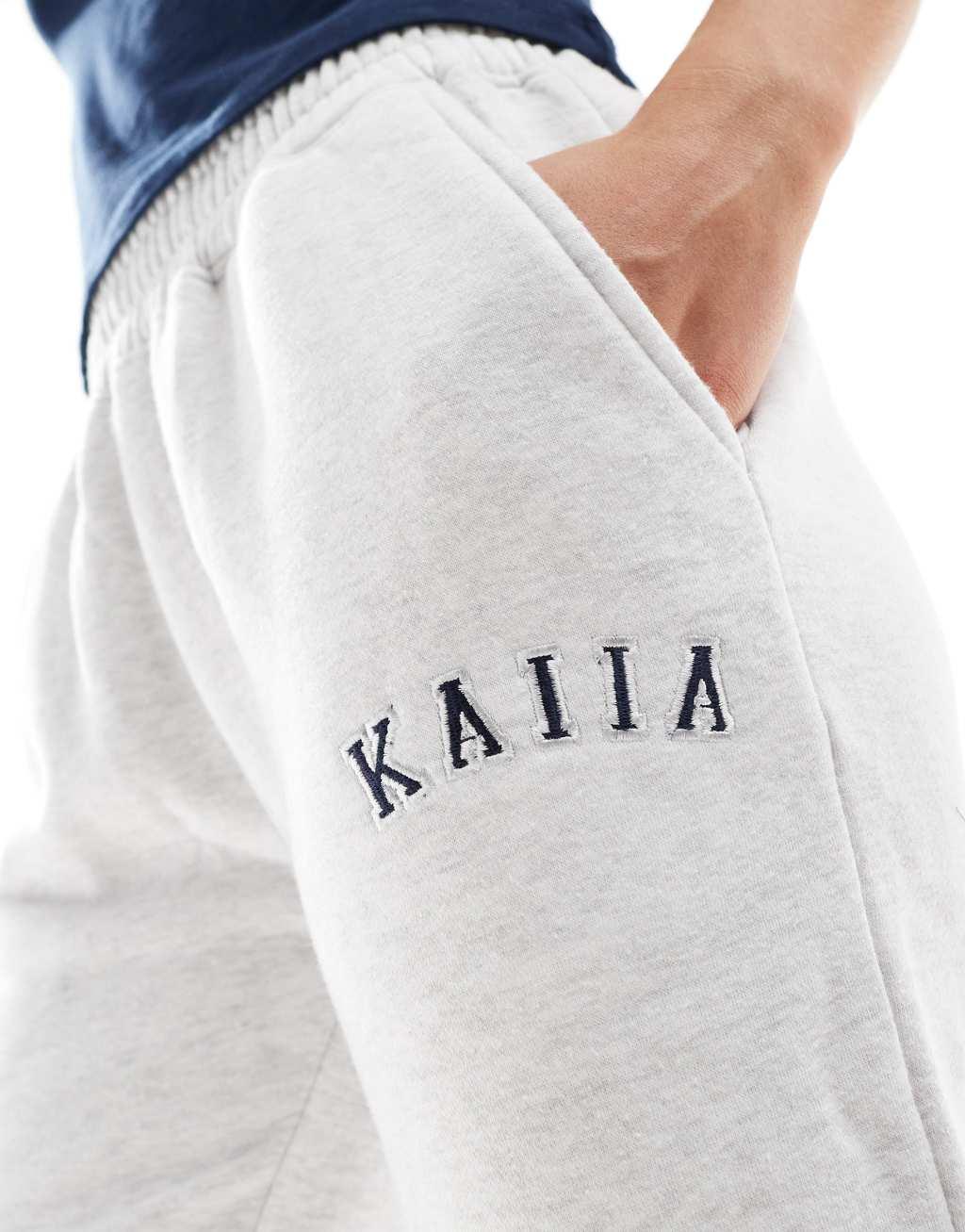 Kaiia Petite wide leg sweatpants in light gray Product Image