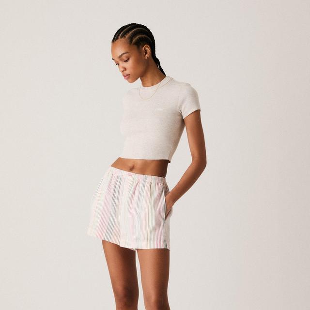 Kith Women Ida II Seersucker Boxer Short - White Female Product Image