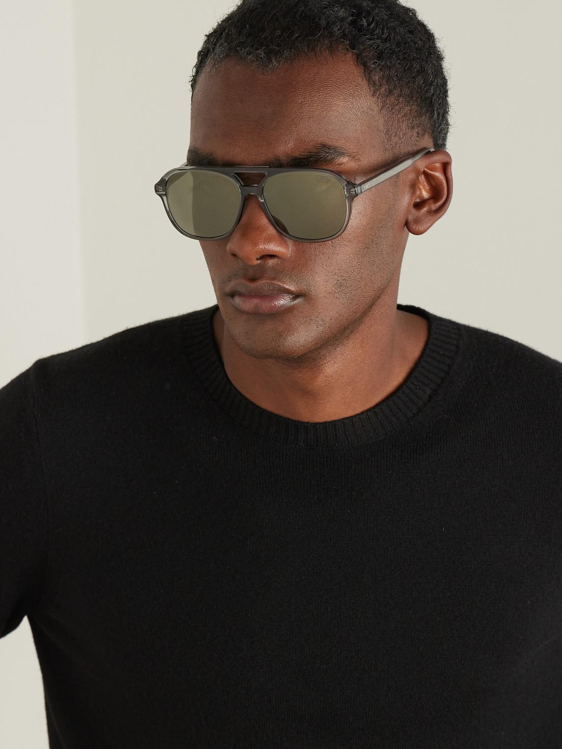 In N1i Acetate Round-frame Sunglasses In Gray Product Image