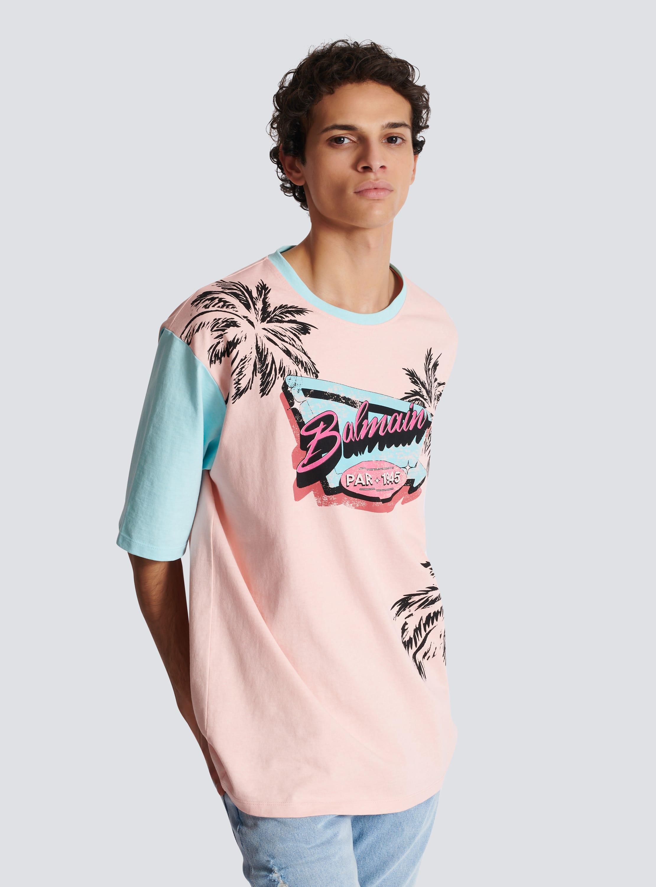 Loose Balmain Miami printed T-shirt Product Image