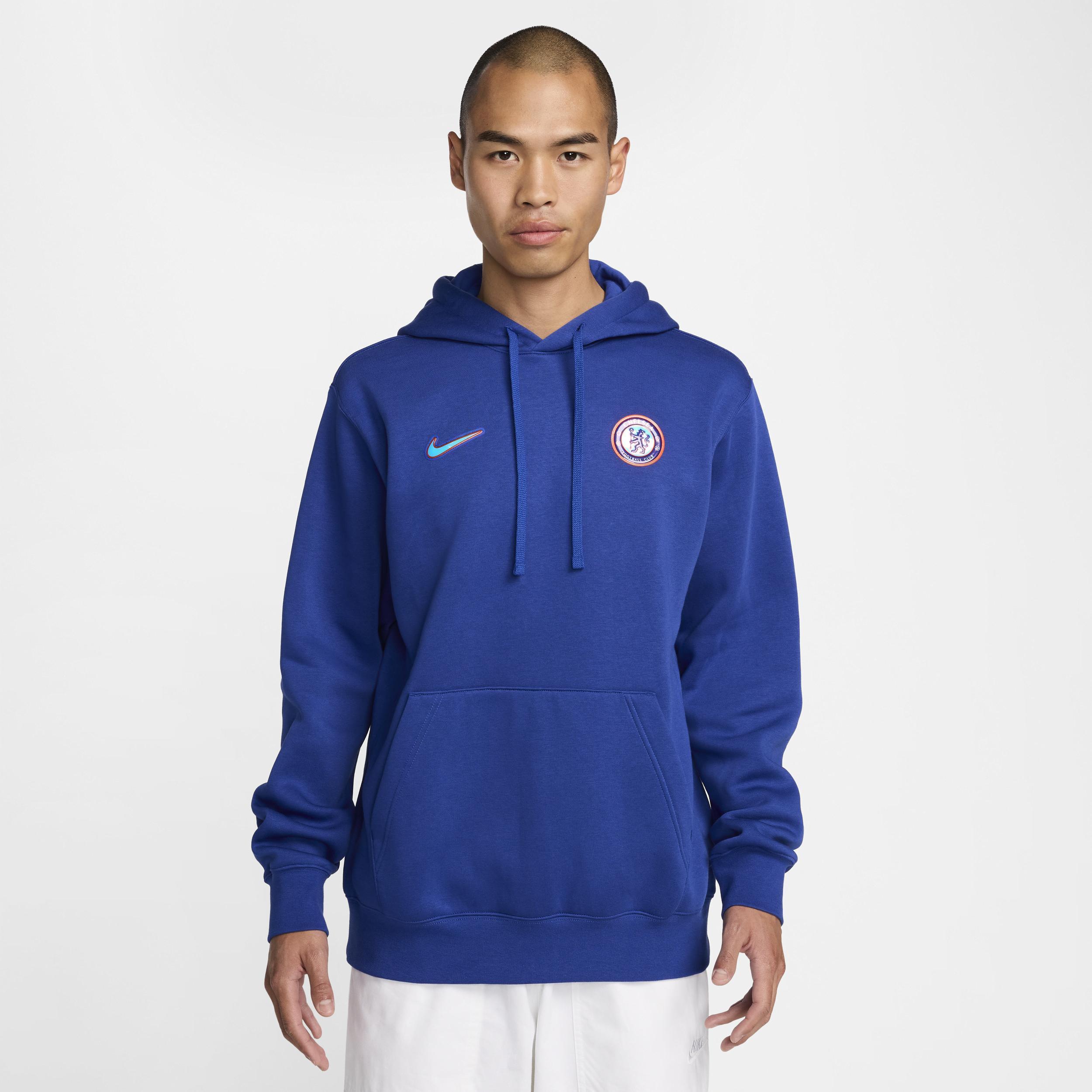 Nike Mens Blue Chelsea Club Pullover Hoodie Product Image