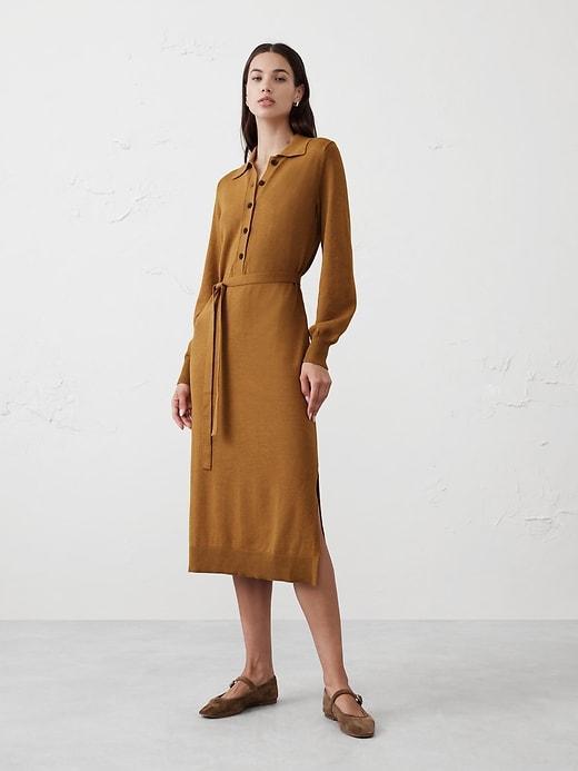 Buttoned Midi Sweater Dress Product Image