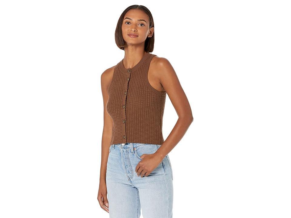 Madewell Kendale Button-Front Crop Sweater Tank (Forage) Women's Clothing product image