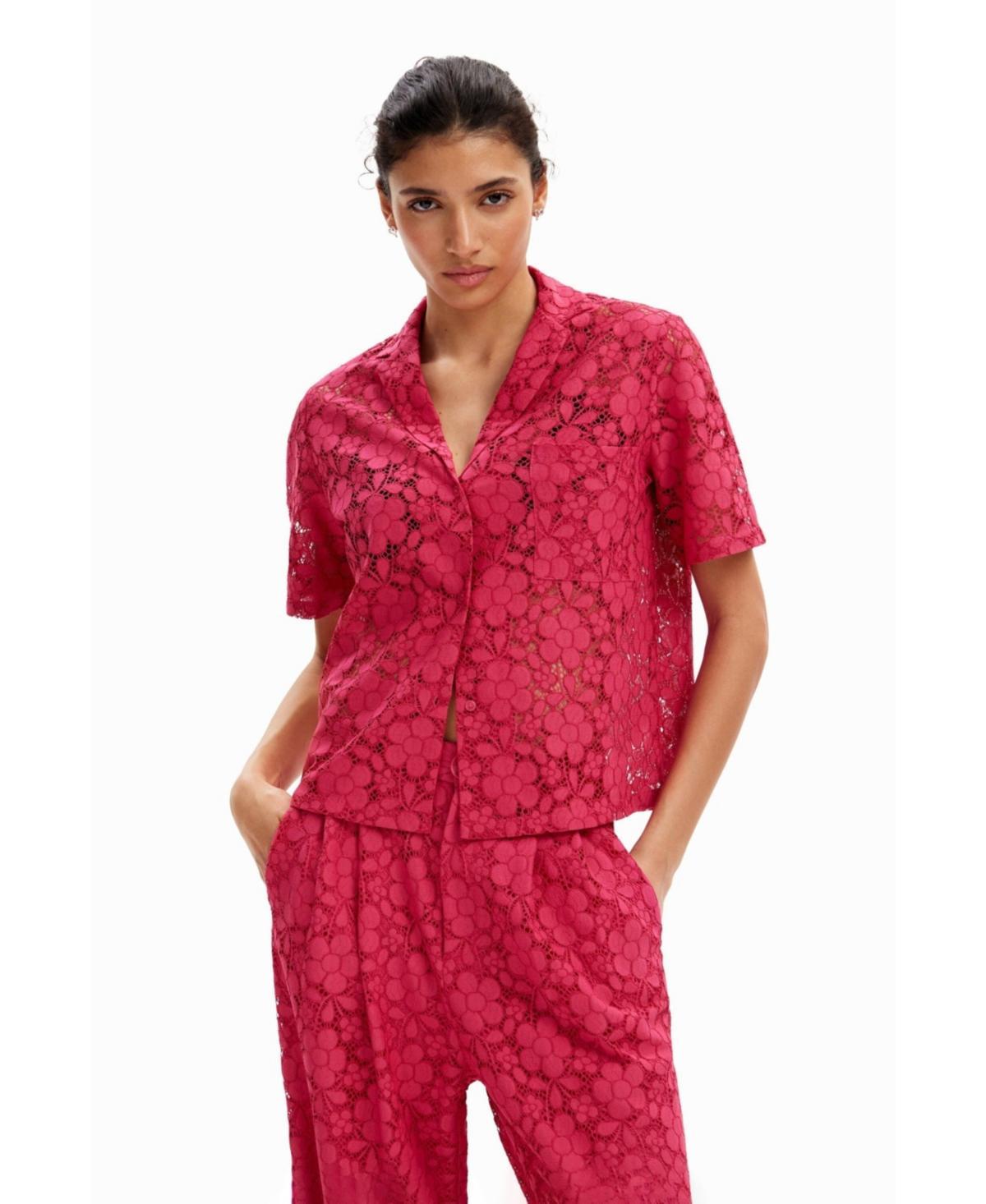 Desigual Womens Short lace resort shirt Product Image