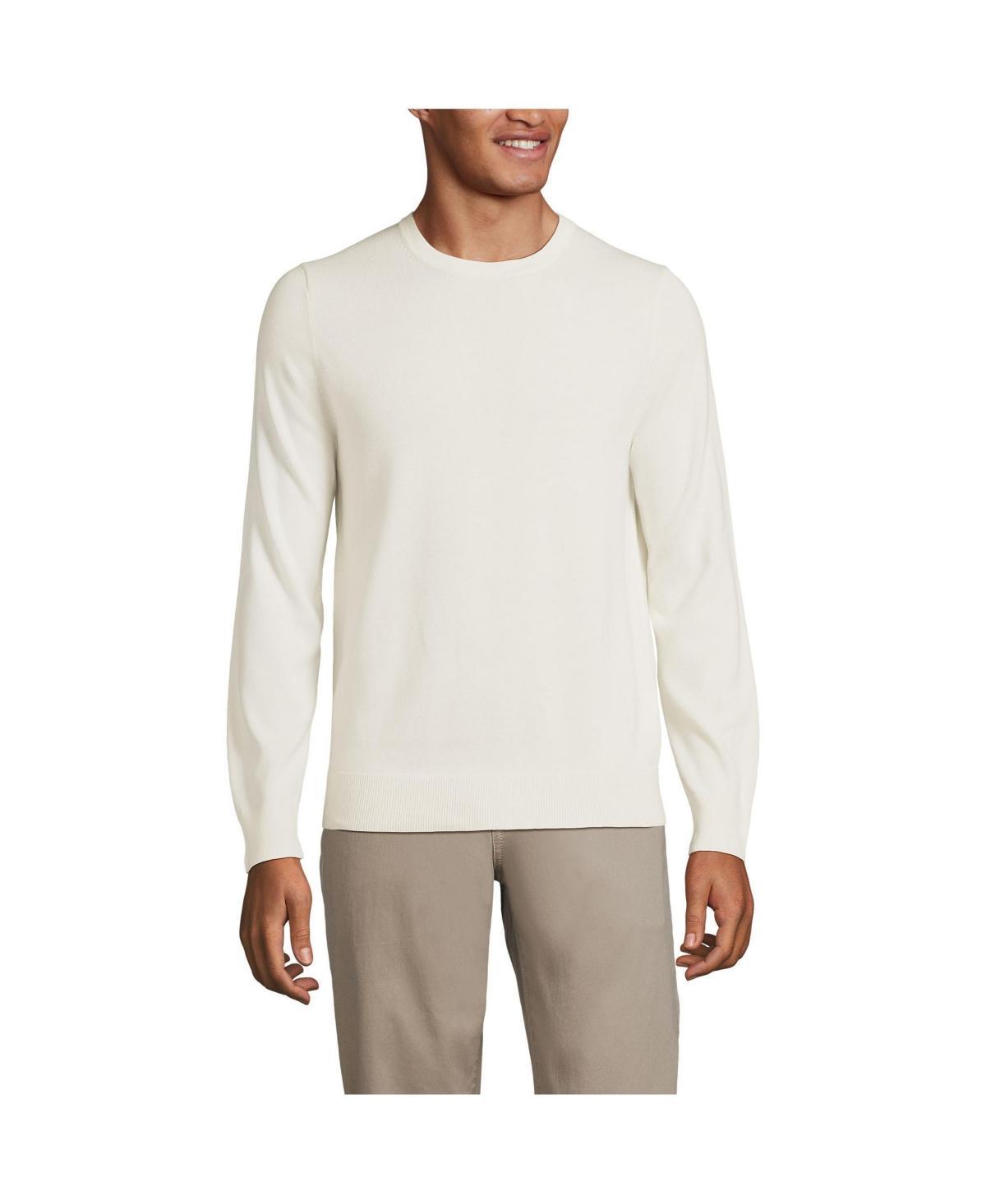 Lands End Mens Fine Gauge Cotton Crew Neck Sweater Product Image