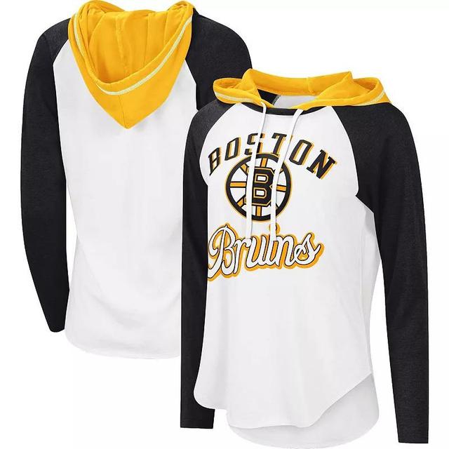 Womens G-III Sports by Carl Banks /Black Boston Bruins MVP Raglan Hoodie T-Shirt Product Image