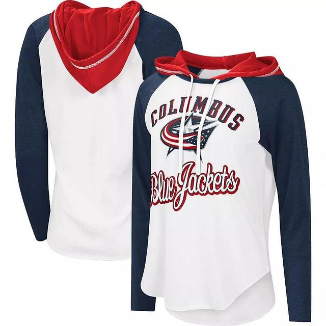 Womens G-III Sports by Carl Banks /Navy Columbus Blue Jackets MVP Raglan Hoodie T-Shirt Product Image