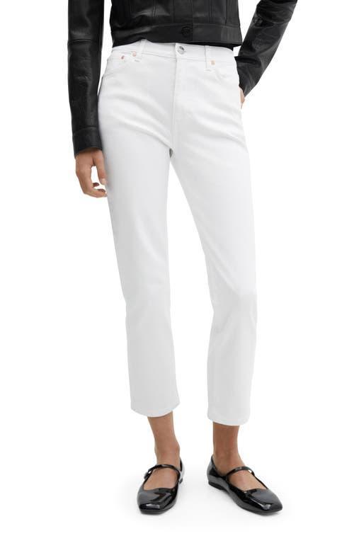 MANGO - Waxed slim crop jeans whiteWomen Product Image