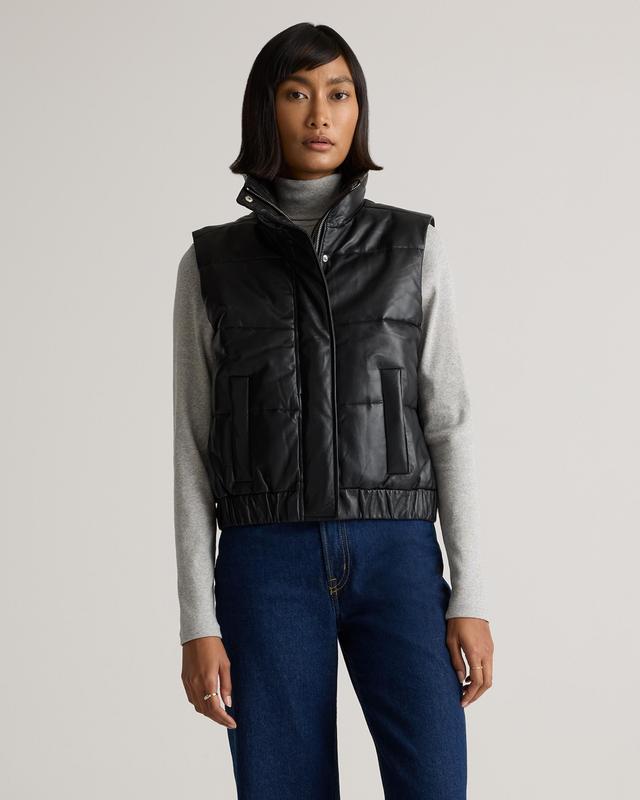 100% Leather Puffer Vest Product Image