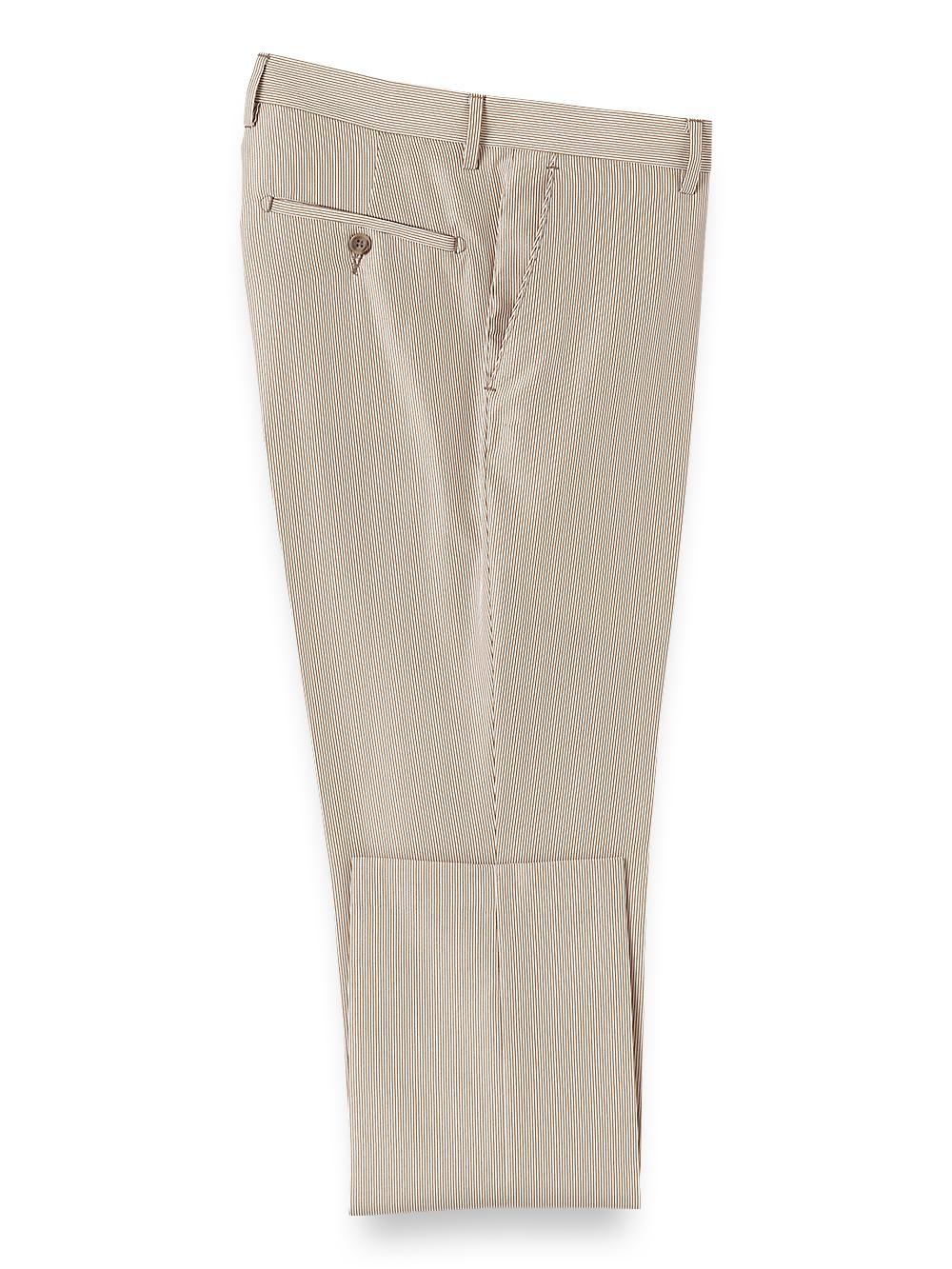 Pinstripe Flat Front Pants - Tan Stripe Product Image