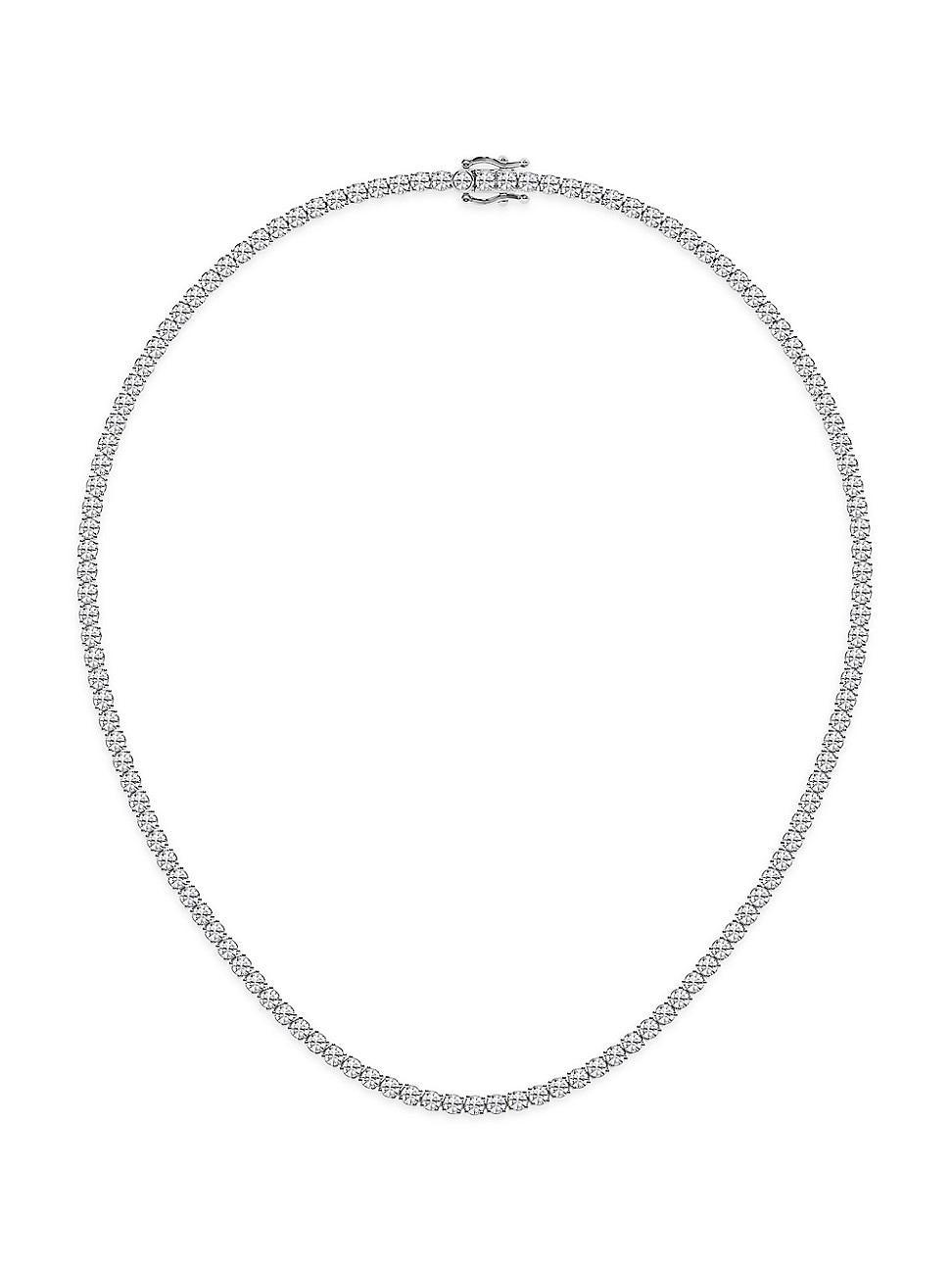 Womens 14K White Gold & Lab-Grown Diamond Tennis Necklace/5-20 TCW Product Image