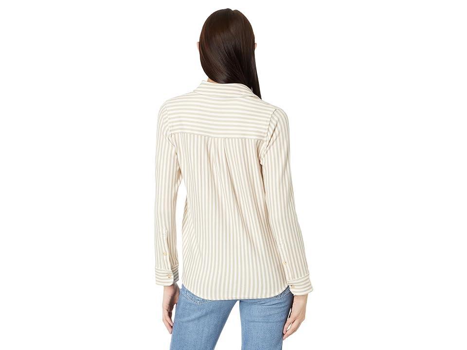 Faherty Legend Sweater Shirt (Tannin Stripe) Women's Clothing Product Image