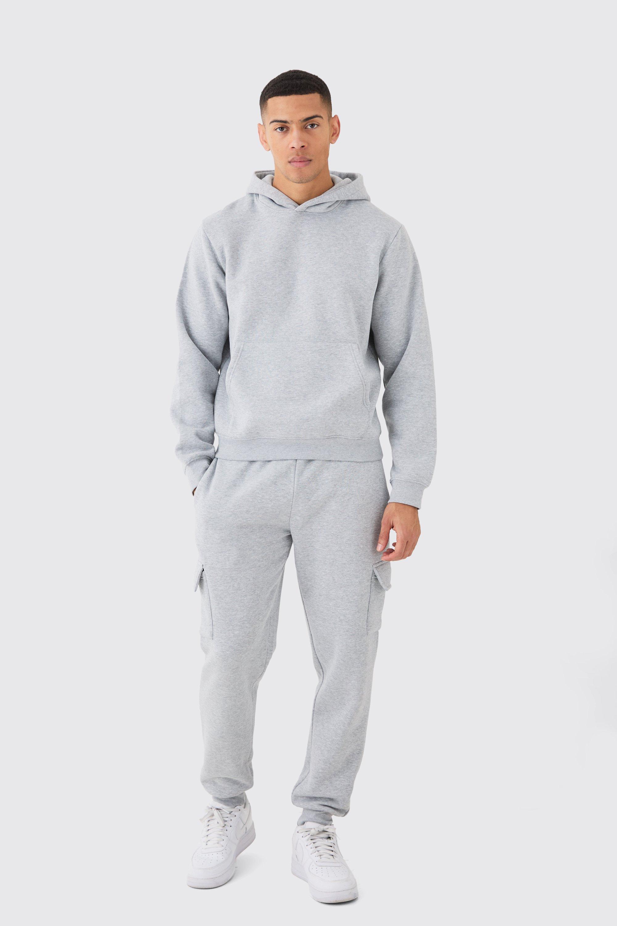 Boxy Hooded Cargo Tracksuit | boohooMAN USA Product Image