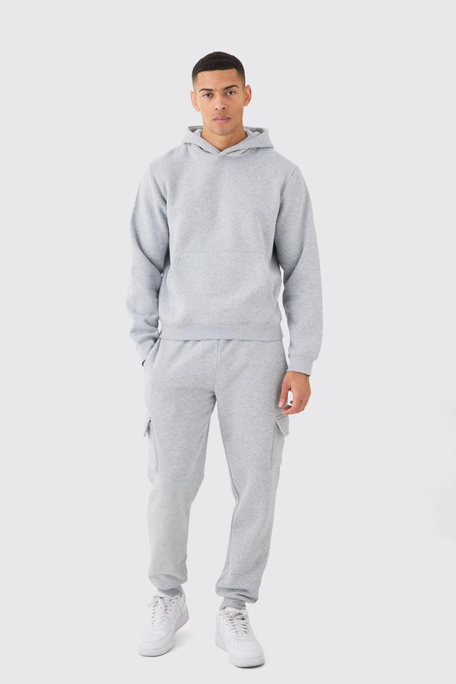 Boxy Hooded Cargo Tracksuit | boohooMAN USA Product Image