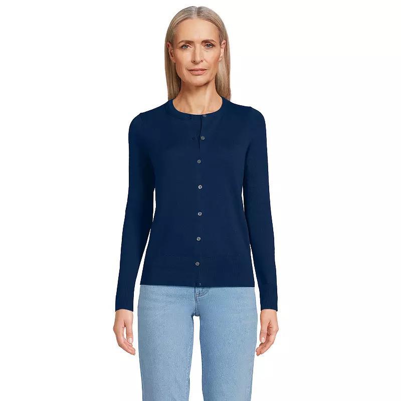 Womens Lands End Tall Fine Gauge Cotton Cardigan Sweater Product Image