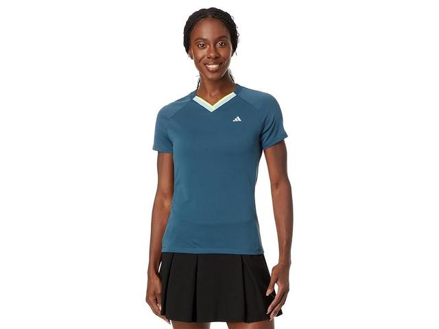 adidas Ultimate365 Tour HEAT.RDY V-Neck Top Arctic Night M Womens Product Image