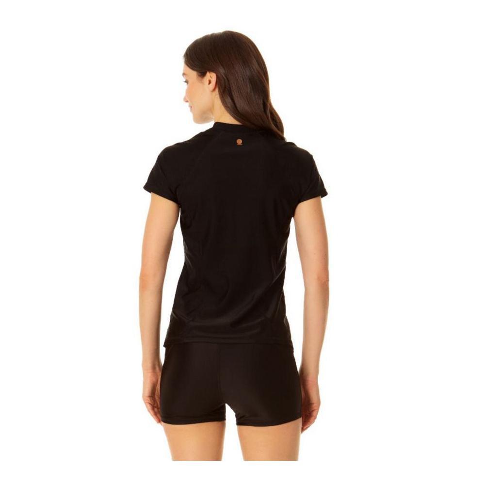 Coppersuit - Women's Short Sleeve Zip Front Rashguard Swimsuit Top Product Image