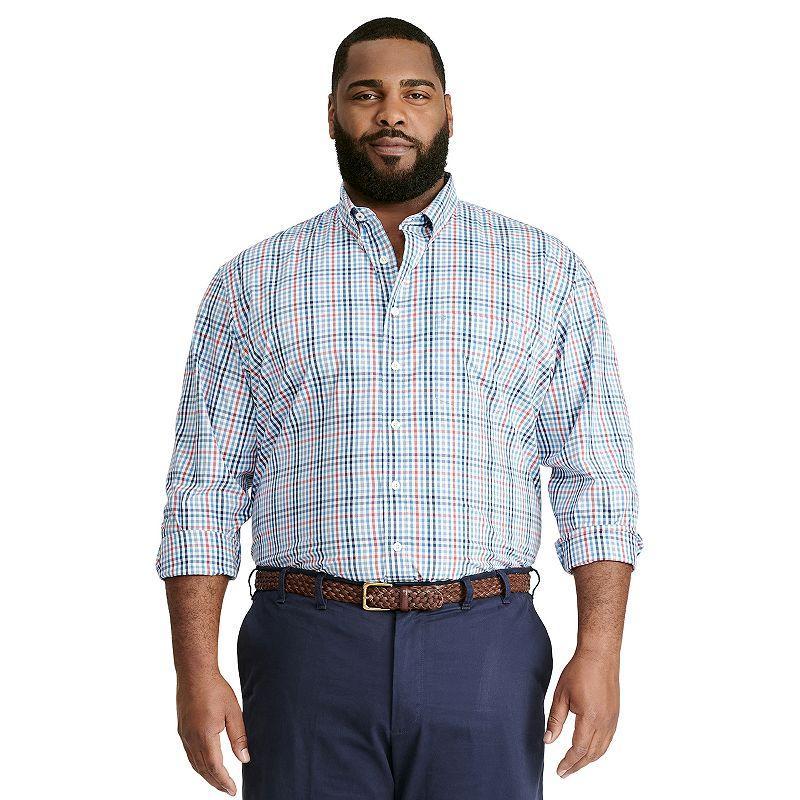 Big & Tall IZOD Classic Plaid Long Sleeve Button Down Shirt, Mens Product Image