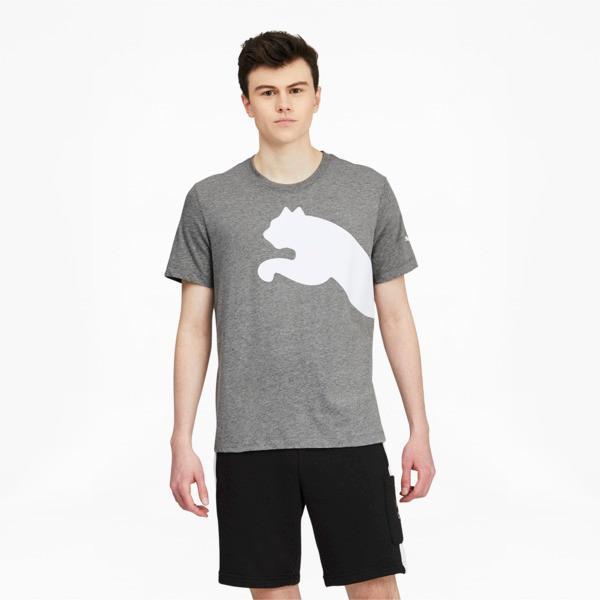 PUMA Oversized Logo Men's T-Shirt in Medium Grey Heather Product Image