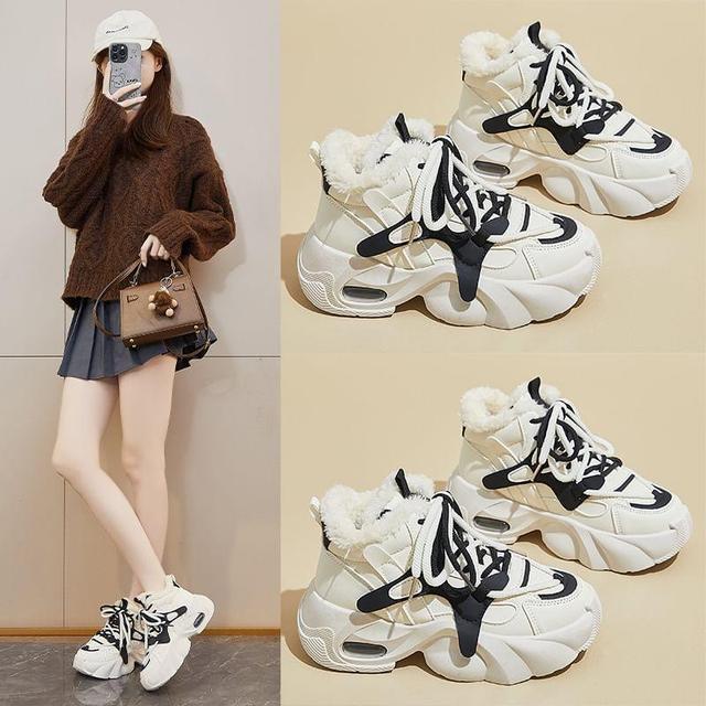 Two-Tone Platform Sneakers Product Image