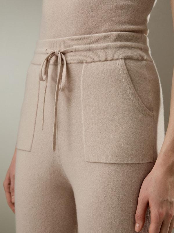 Pegged Cashmere Pants with Drawstrings Product Image