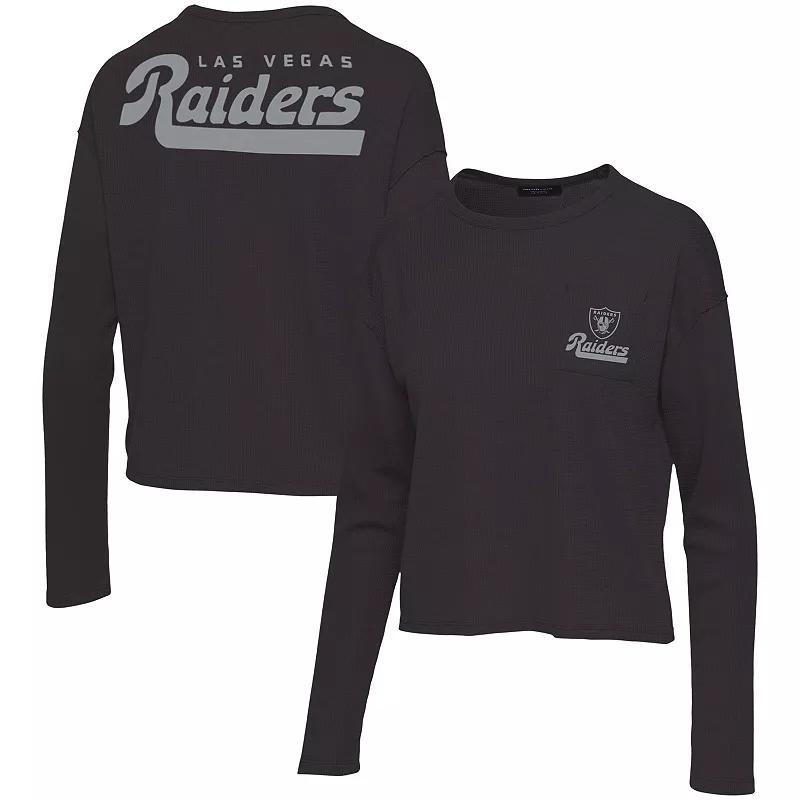 Womens Black Las Vegas Raiders Pocket Thermal Long Sleeve T-shirt Product Image