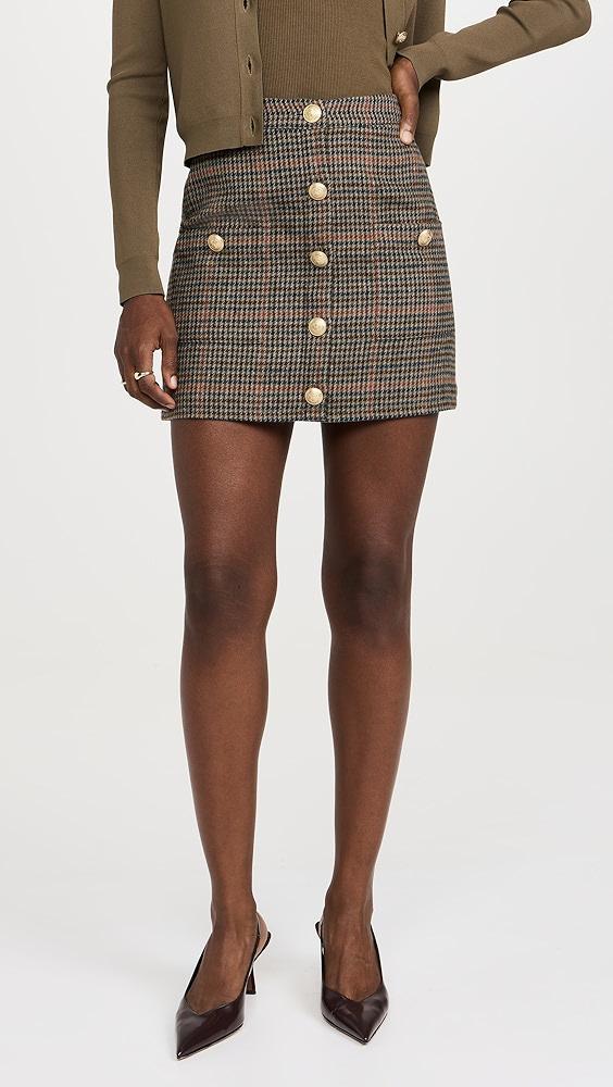 L'AGENCE Zander Button Mini Skirt | Shopbop Product Image