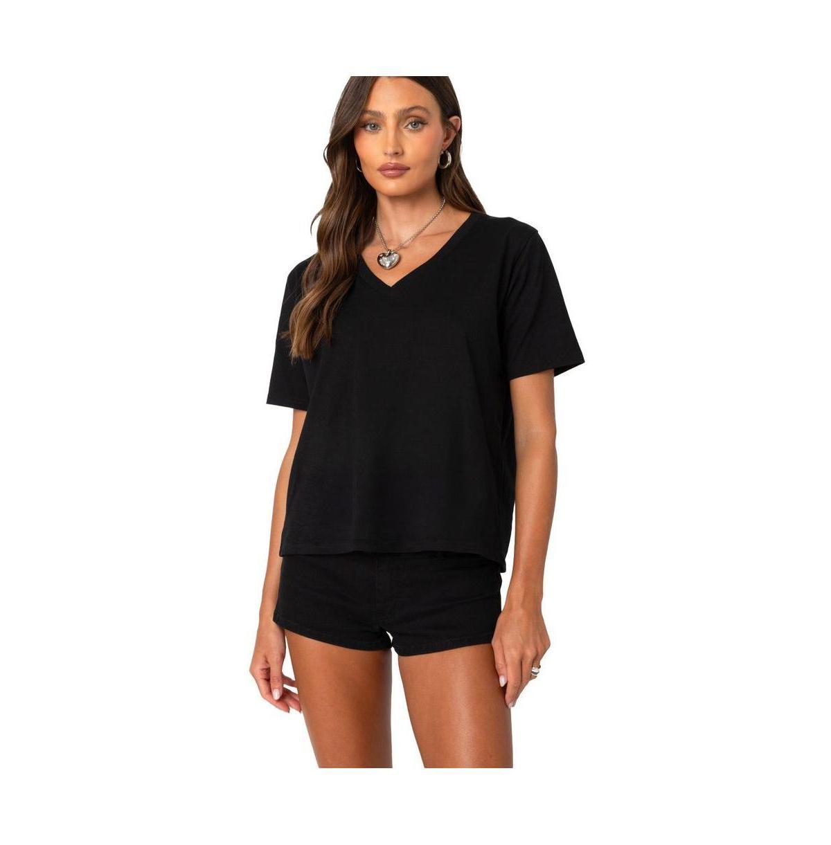 Edikted Womens Loose fit V neck T shirt product image